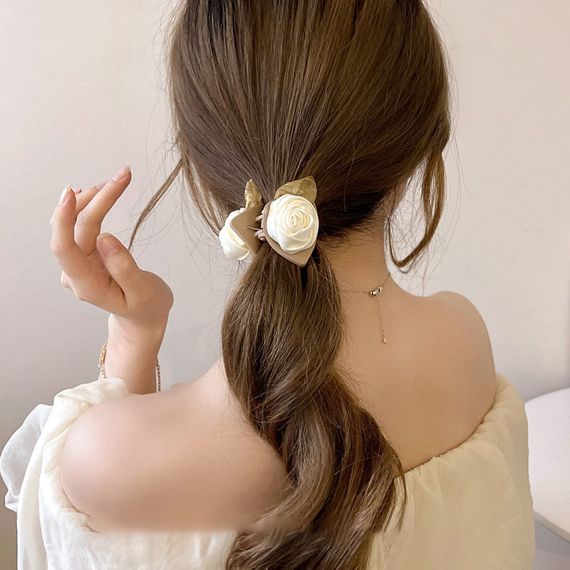 Hàn quốc hàn quốc white camellia grab kẹp nữ kẹp tóc tinh tế phụ kiện tóc cao cấp