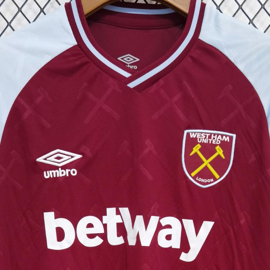 23/24 west ham sân nhà áo bóng đá nam màu đỏ người hâm mộ phiên bản áo bóng đá