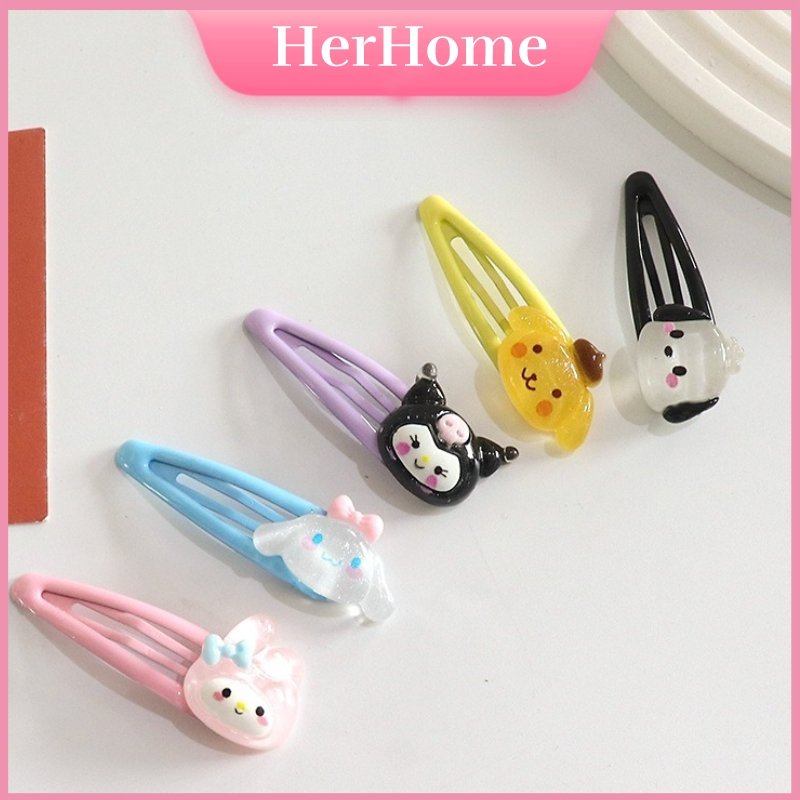 3 cái / bộ kẹp tóc sanrio kuromi melody cinnamoroll kẹp hoạt hình dễ thương cho nữ cô gái h0278