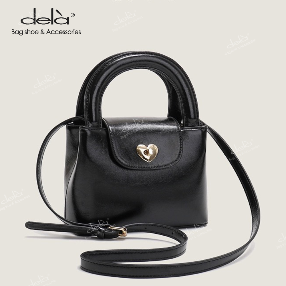 Dela Túi Xách Đeo Vai Có Khóa Hình Trái Tim Xinh Xắn Cho Nữ