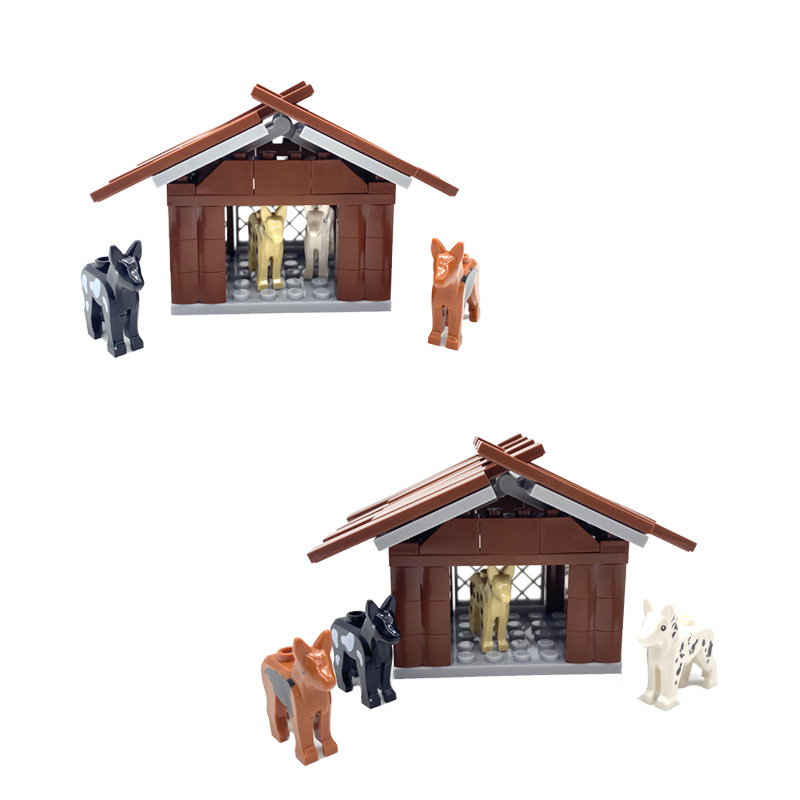 Động vật moc khối xây dựng hạt nhỏ ngôi nhà chó tự làm đồ chơi giáo dục cảnh gạch