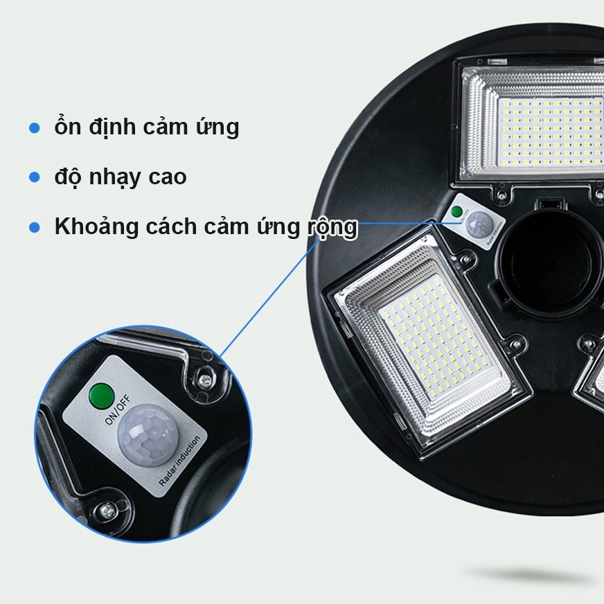 DL  Đèn Năng Lượng Mặt Trời UFO Chống nước IP67 Remote Thông Minh Góc Đèn 360 Độ 4000W/3000W/2000W/1000W