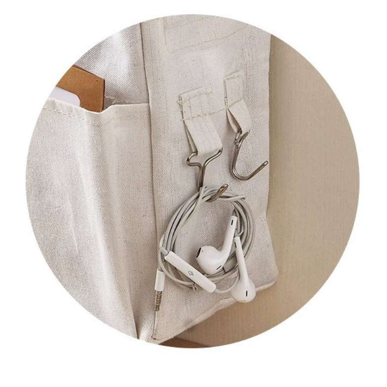 Keep order Đầu Giường Túi Treo Vải Lanh Cotton Lưu Trữ Giỏ Sắp Xếp Cho Tầng Phòng Ký Túc Xá cmman11.vn