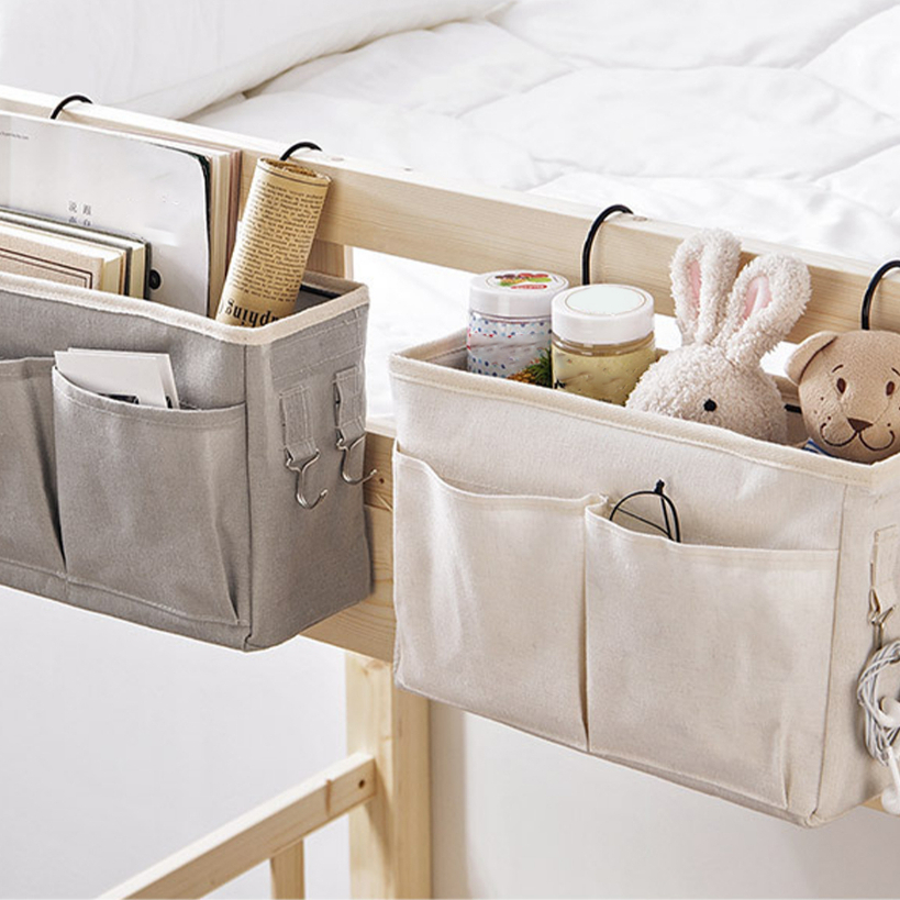 Keep order Đầu Giường Túi Treo Vải Lanh Cotton Lưu Trữ Giỏ Sắp Xếp Cho Tầng Phòng Ký Túc Xá cmman11.vn