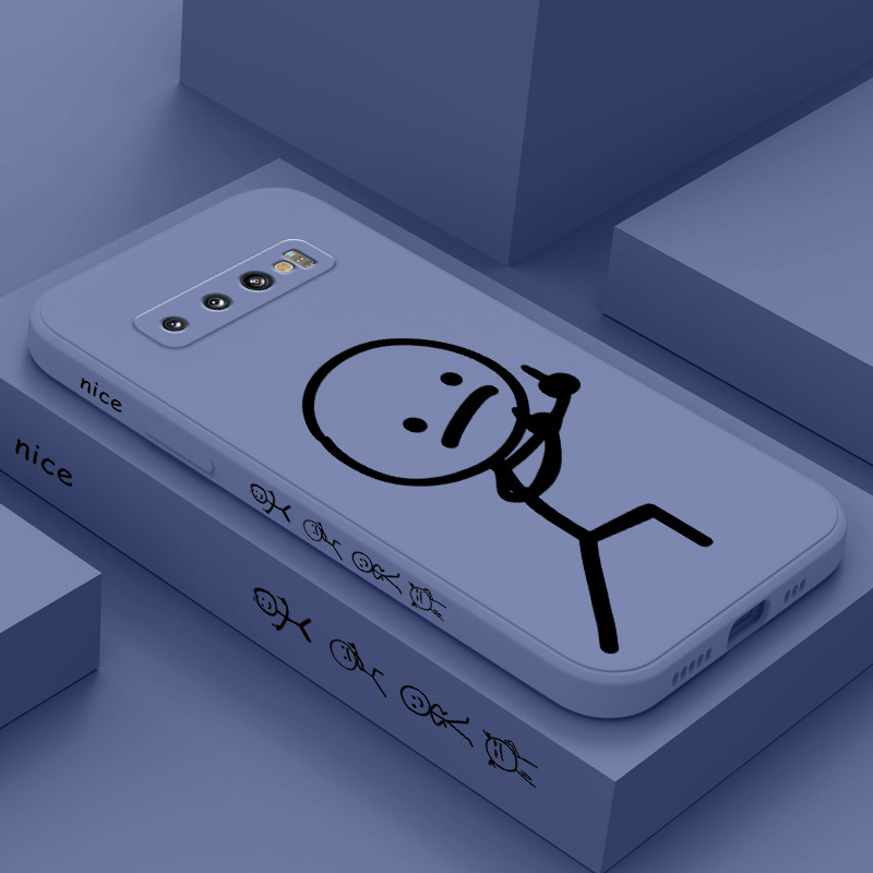 Creative line man phone case cho samsung galaxy s10 s10e plus soft cover s9 plus cảm giác thoải mái