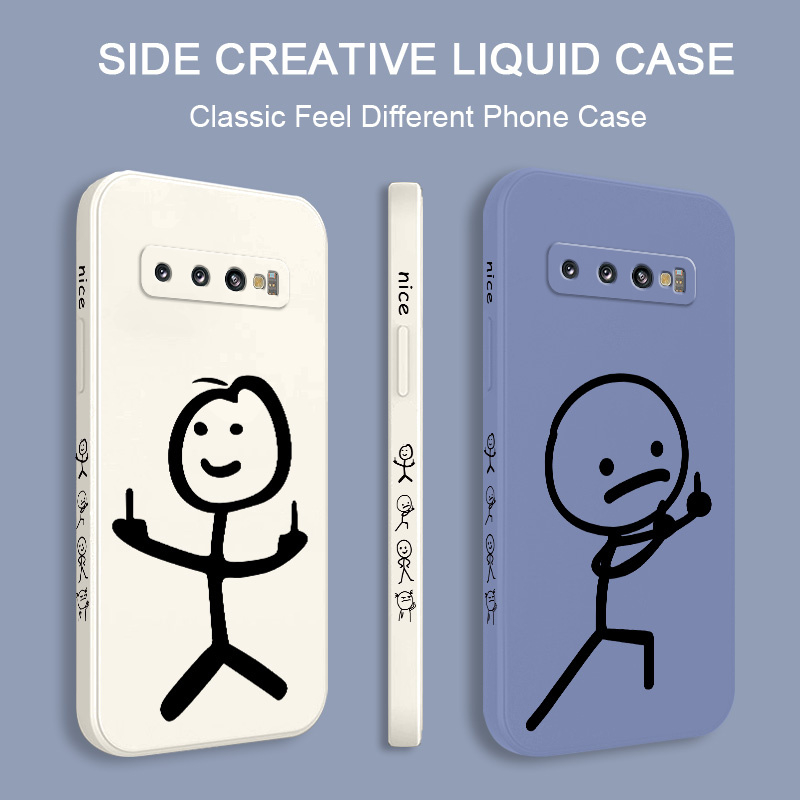 Creative line man phone case cho samsung galaxy s10 s10e plus soft cover s9 plus cảm giác thoải mái