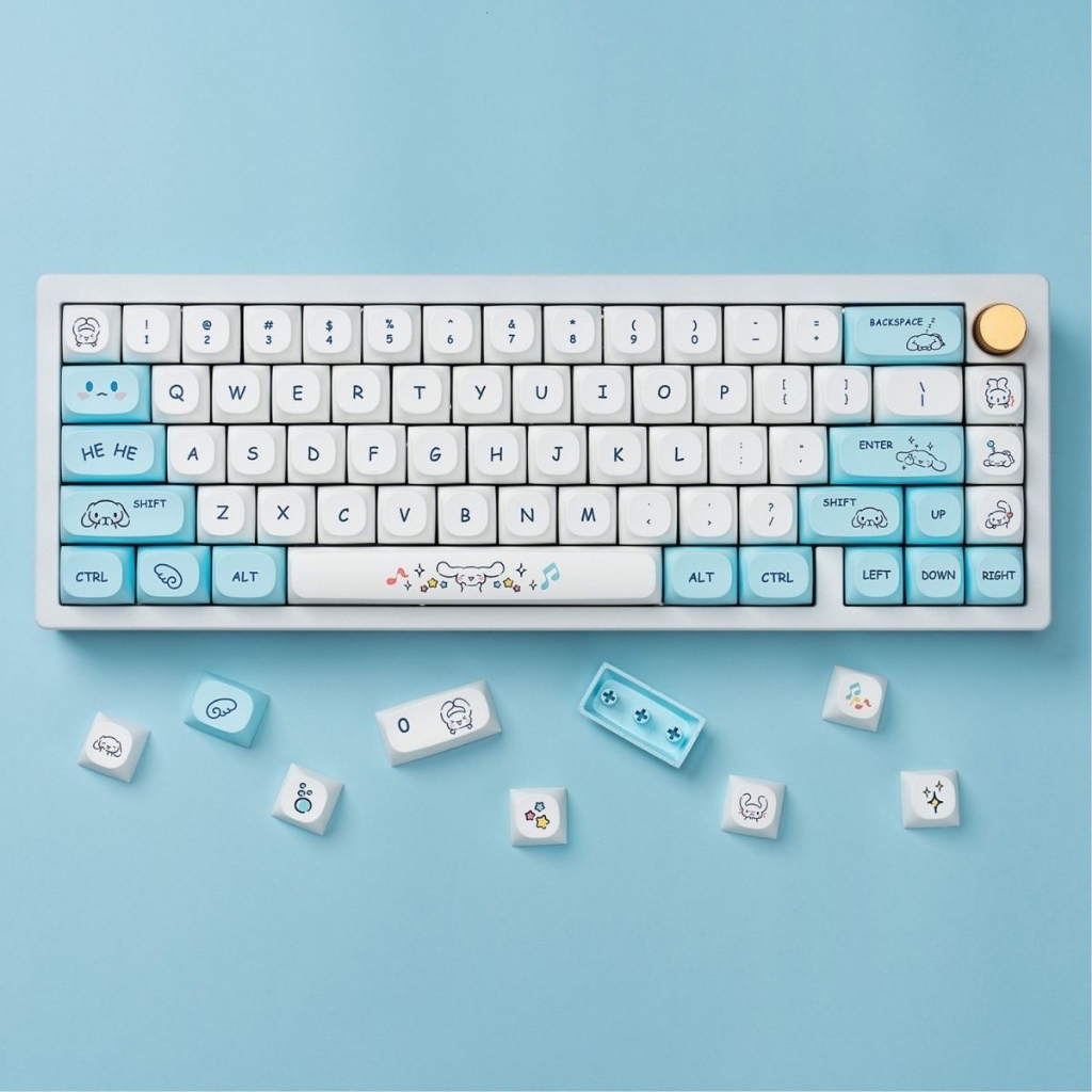 Cinnamoroll keycaps pbt dye-sub ma hồ sơ keycap tùy chỉnh keycaps