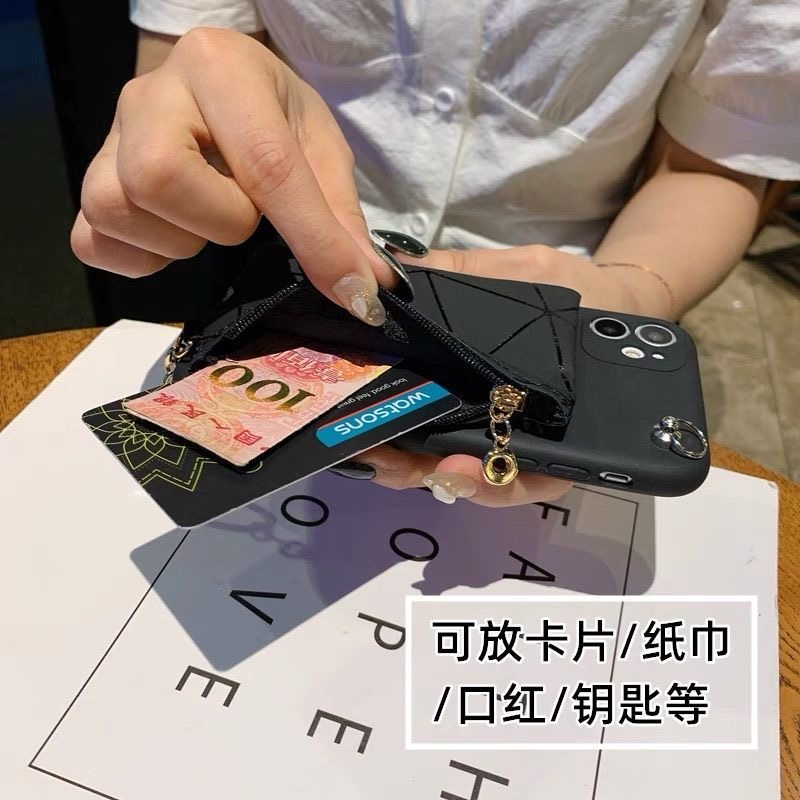 Ví kiểm tra kim cương gió thơm nhỏ có dây tương thích cho iphone 14 pro max 12 pro max 13proamx 11promax 7 / 8plus ốp lưng iphone mềm