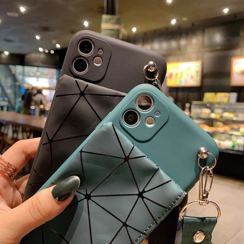 Ví kiểm tra kim cương gió thơm nhỏ có dây tương thích cho iphone 14 pro max 12 pro max 13proamx 11promax 7 / 8plus ốp lưng iphone mềm