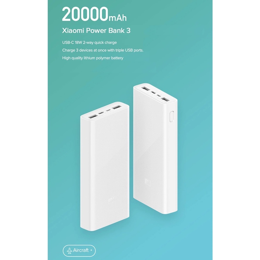 Sạc dự phòng không dây JAERSENT Xiaomi Red Mi 20000mAh 18W 20000 mAh PB200LZM thế hệ 3 bản sạc nhanh
