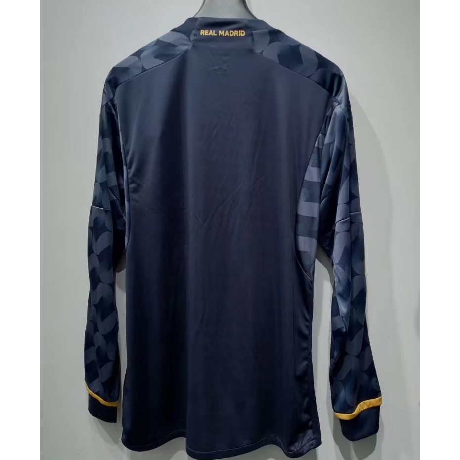 Kho sn sàng !! 23-24 real m away bóng đá bóng đá áo dài tay người hâm mộ vấn đề s-2xl
