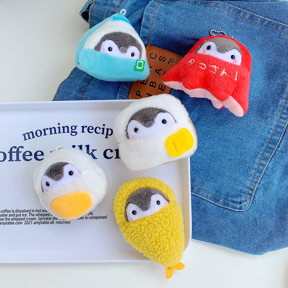 Penguin transformation food bạch tuộc cơm nắm bánh mì đồ chơi sang trọng