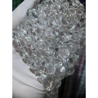 Tự nhiên himalaya trắng pha lê vòng tay bắp rang pha lê hạt tròn acestrel trắng pha lê 8 10 12 mm vòng tay trang sức thời trang