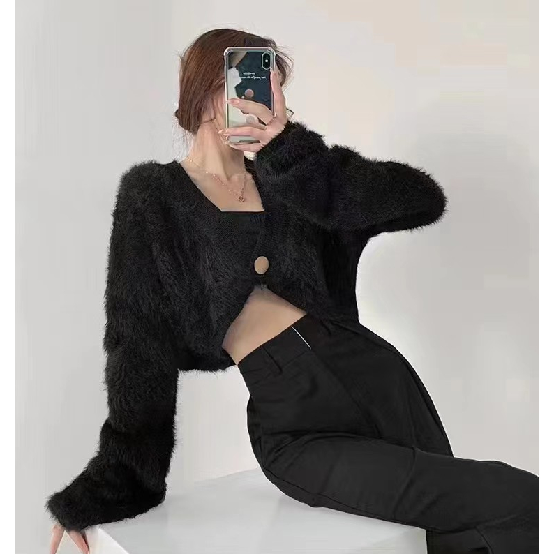 Áo khoác cardigan SUXI dệt kim màu sắc xinh xắn thời trang dành cho nữ