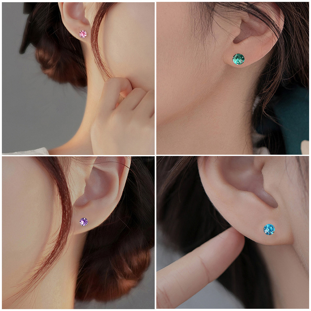 12 cặp / bộ thời trang cổ điển charm nữ trang sức cô gái dễ thương shinny crystal ear studs earrings gift