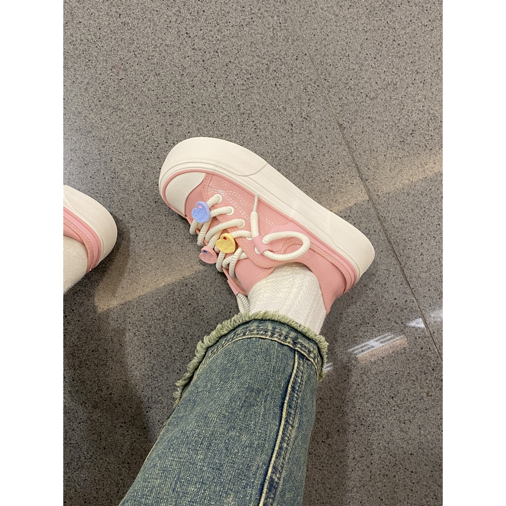 Giày thể thao vải, giày nữ thường, hai cách mang họa tiết xoài thoáng khí, giày nữ nhật bản dễ thương