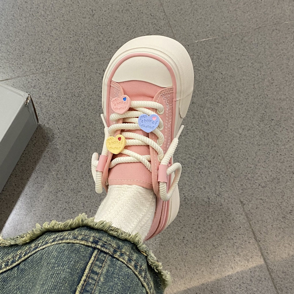 Giày thể thao vải, giày nữ thường, hai cách mang họa tiết xoài thoáng khí, giày nữ nhật bản dễ thương