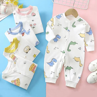 Phim hoạt hình dễ thương cotton baby rompers áo liền quần cho bé sơ sinh mềm mại thoáng khí