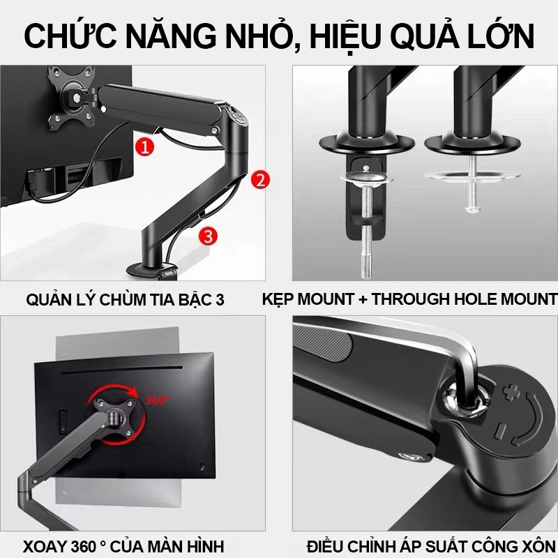 Giá đỡ màn hình máy tính TAIPULING chất liệu thép chịu tải 8kg 17-27 inch