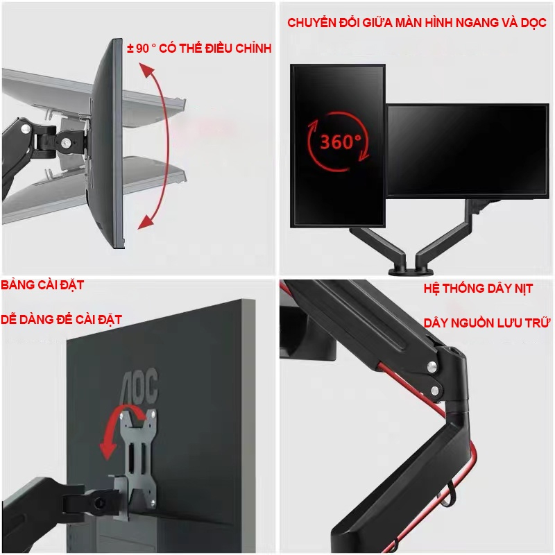 Giá đỡ màn hình máy tính TAIPULING chất liệu thép chịu tải 8kg 17-27 inch