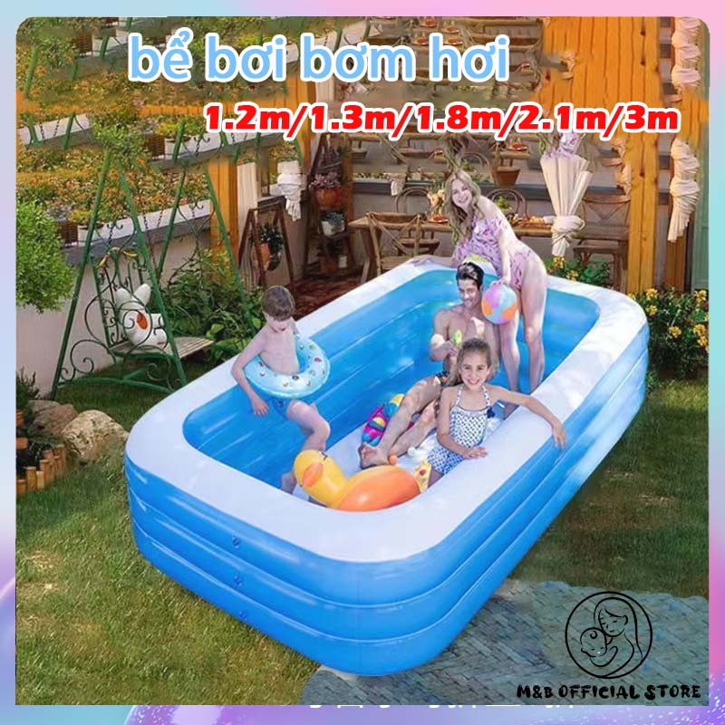 BỂ BƠI CHO BÉ, BỂ BƠI GIA ĐÌNH 1M8 Đủ kích cỡ có đáy chống trược（Bơm điện miễn phí）