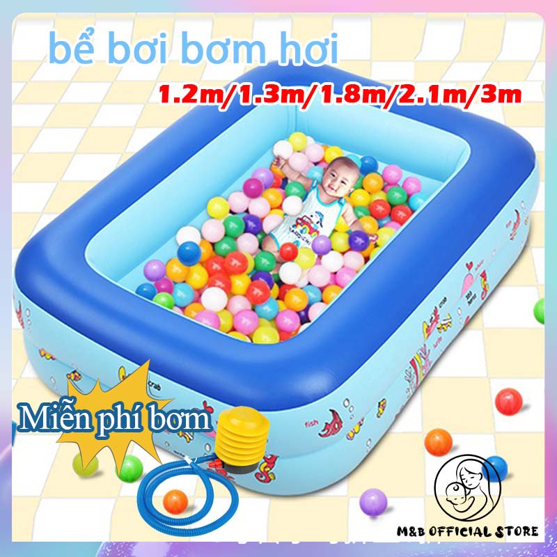 BỂ BƠI CHO BÉ, BỂ BƠI GIA ĐÌNH 1M8 Đủ kích cỡ có đáy chống trược（Bơm điện miễn phí）