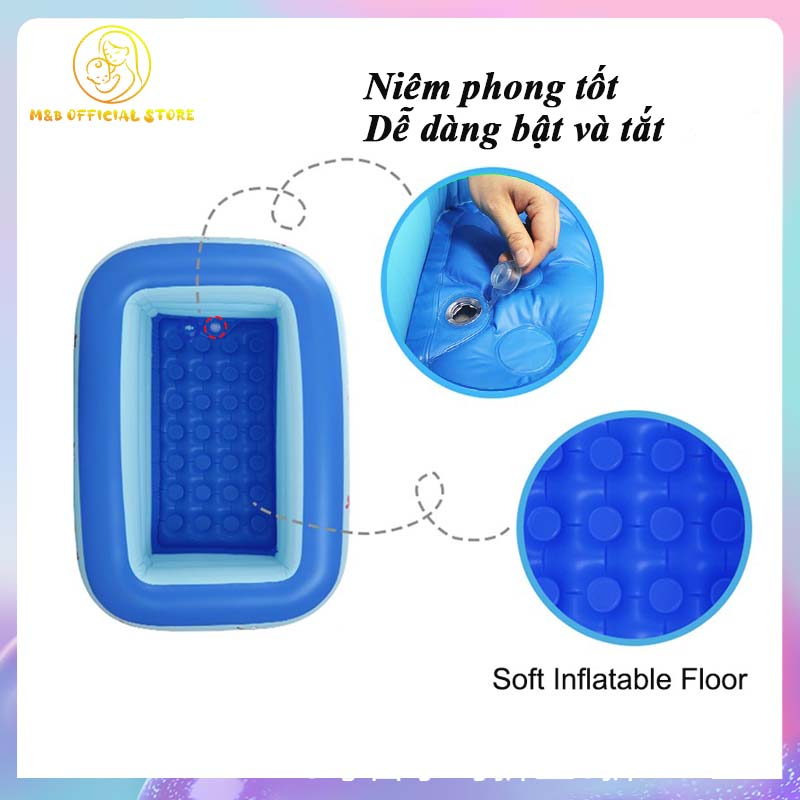 BỂ BƠI CHO BÉ, BỂ BƠI GIA ĐÌNH 1M8 Đủ kích cỡ có đáy chống trược（Bơm điện miễn phí）