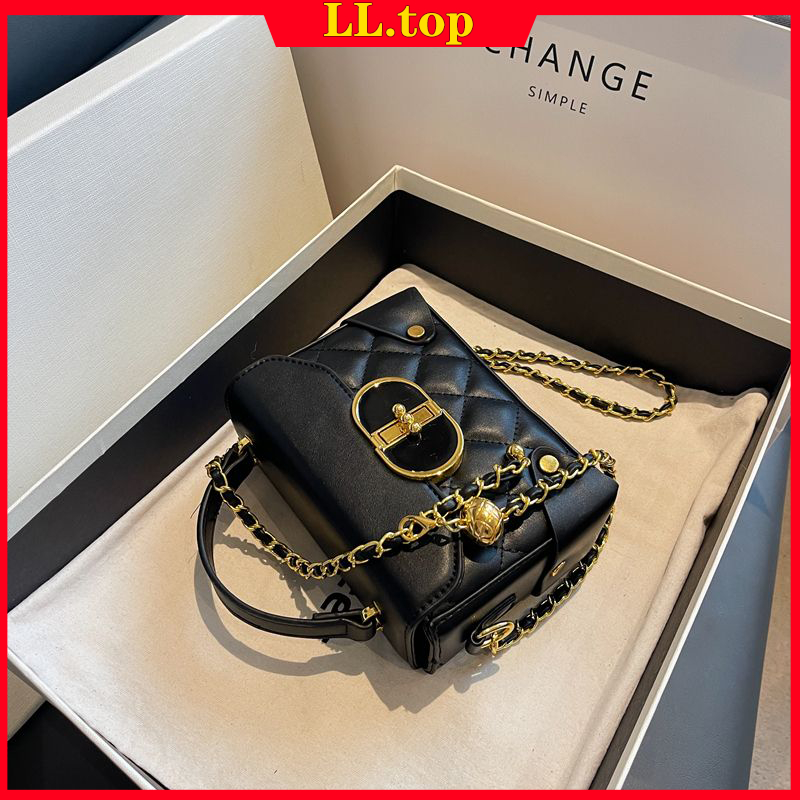 High-end feeling túi nhỏ xách tay hộp thời trang nữ túi mỹ phẩm túi vuông nhỏ chuỗi sứ giả túi phong cách kiểm tra túi vuông nhỏ hợp thời trang all-match giản dị ngọt ngào dễ thương