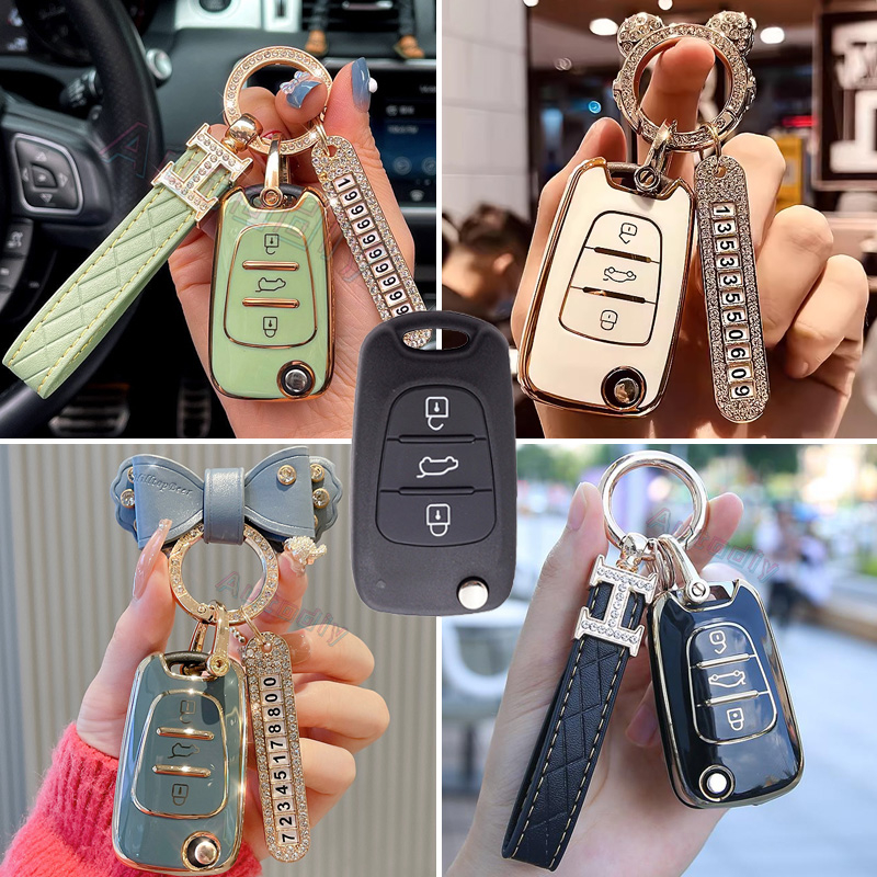 Vỏ TPU Sợi Bảo Vệ Chìa Khóa Xe Hơi Hyundai i20 i30 ix35 Hb20 Crete Solaris Elantra Accent For Kia Ceed K2 K5