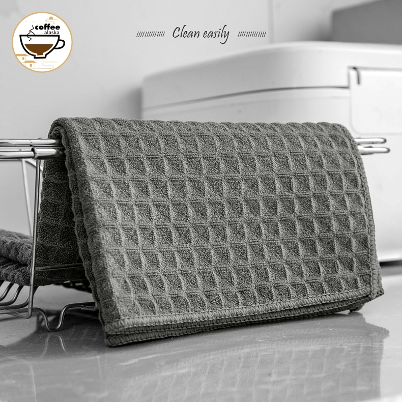 Khăn lau nhà bếp cotton waffle, máy pha cà phê