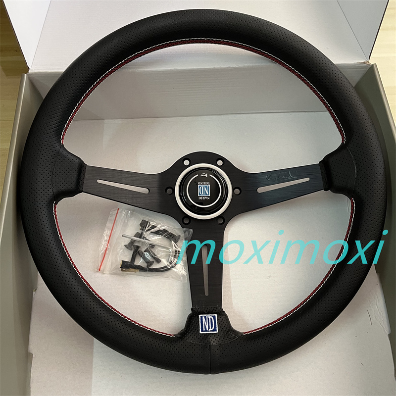 Đĩa đen 14 inch da thật trọng lượng nhẹ nd drift racing vô lăng