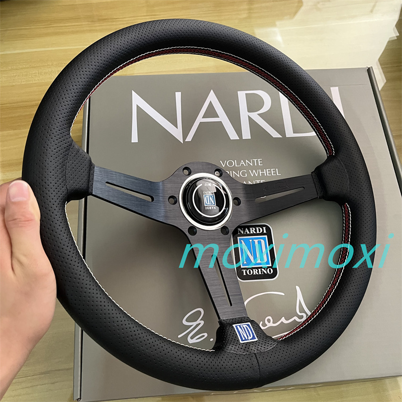 Đĩa đen 14 inch da thật trọng lượng nhẹ nd drift racing vô lăng