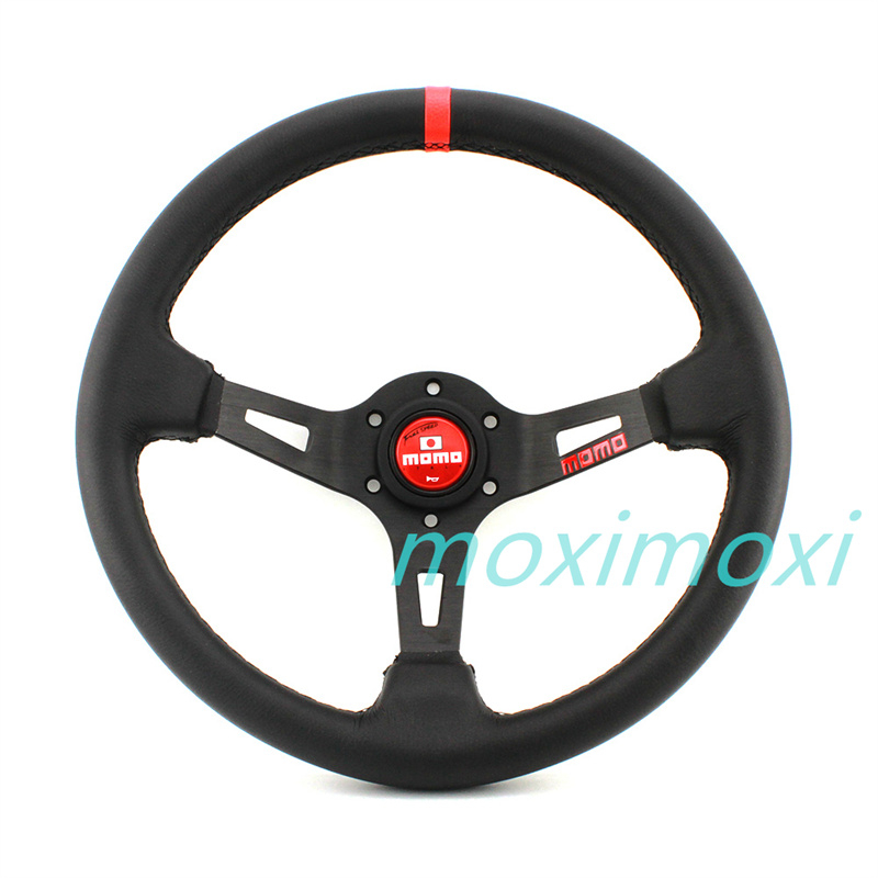 3 màu momo 13 inch deep dish da thật drift racing vô lăng
