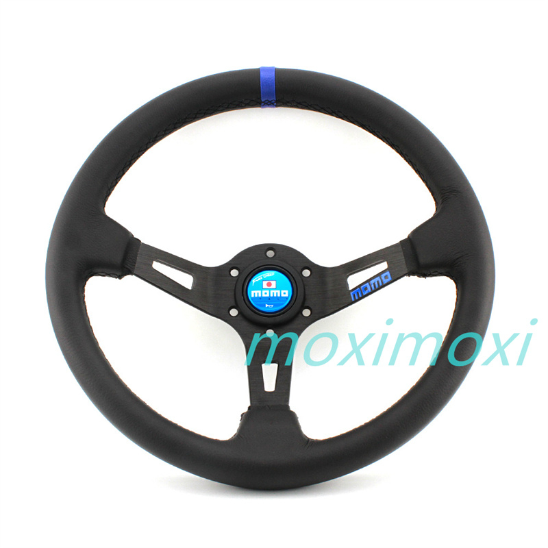 3 màu momo 13 inch deep dish da thật drift racing vô lăng