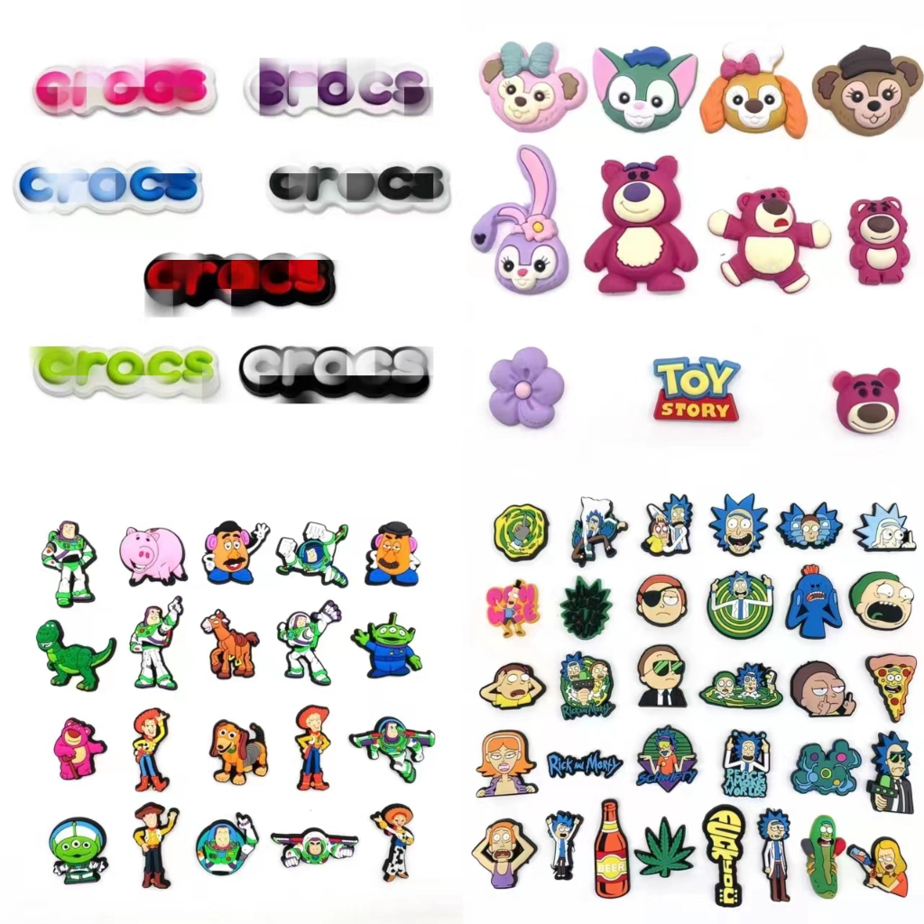 Hot jibz 1 cái phim hoạt hình dễ thương bộ sưu tập bãi biển croc charms giày ghim phụ kiện trang trí dép dép khóa trẻ em quà tặng