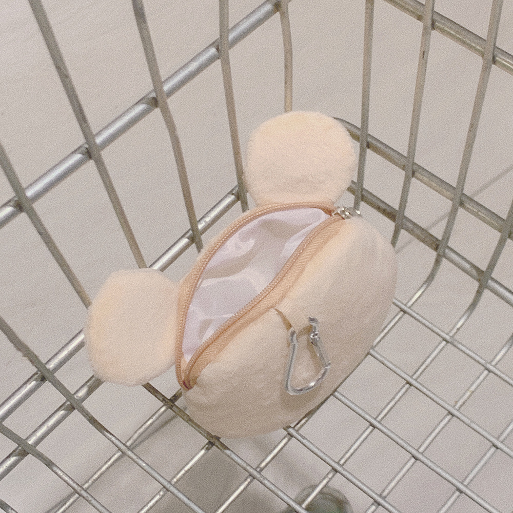 Túi Đựng Tiền Xu / Son Môi / Chìa Khóa Hình Chú Gấu Nhồi Bông Phong Cách Hàn Quốc Dễ Thương