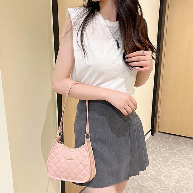 Túi xách đeo vai HTXIANSHENG bằng da PU thêu hoa văn có dây kéo màu trơn cho nữ