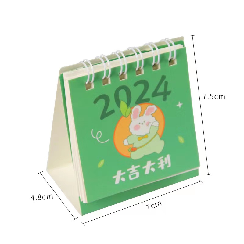 1pc Lịch Năm 2024 Mini Để Bàn Hình Thỏ Dễ Thương