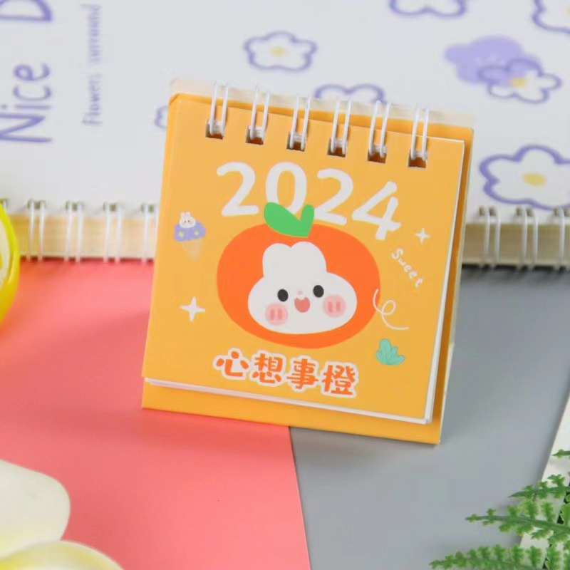 1pc Lịch Năm 2024 Mini Để Bàn Hình Thỏ Dễ Thương