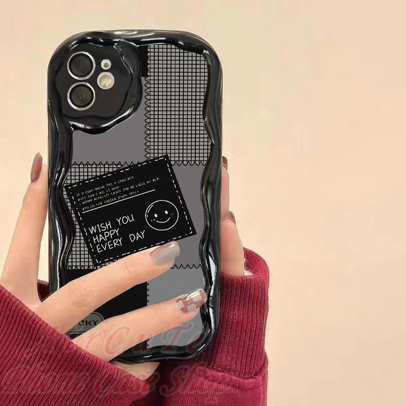 Ốp lưng iPhone 15 14 13 12 Pro Max iPhone15 iPhone14 iPhone13 iPhone12 ProMax 3D Relief Frame Stripe Soft Black Case