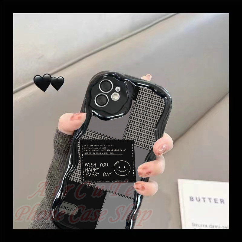 Ốp lưng iPhone 15 14 13 12 Pro Max iPhone15 iPhone14 iPhone13 iPhone12 ProMax 3D Relief Frame Stripe Soft Black Case