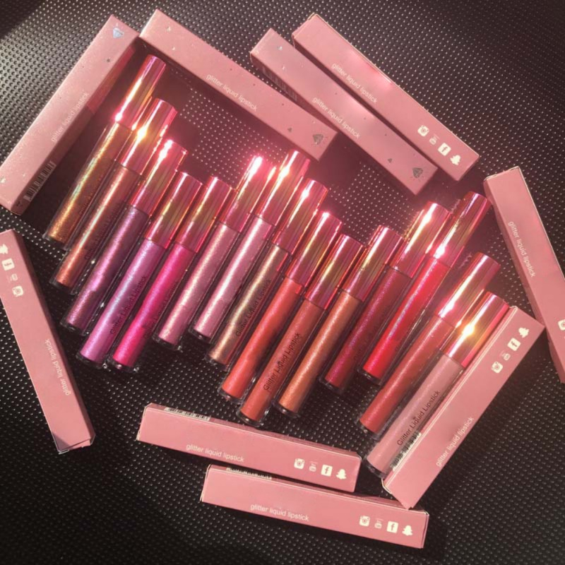 12 màu diamond lip gloss shiny luminous non-stick cup waterproof long lasting matte glitter makeup lip tint