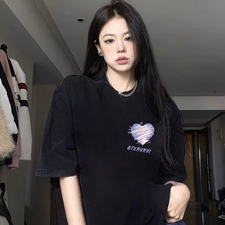 SOERVIMY  áo phông Áo Thun vintage Phong Nữ Tay Lỡ cổ điển Chữ cái Logo Beautiful Phong cách Đẹp Chic A99J4N0 36Z230909