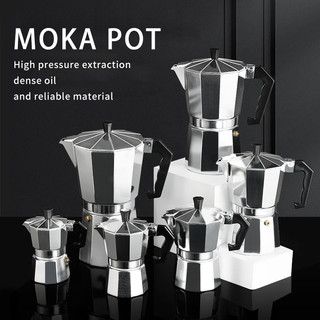 Máy pha cà phê kiểu ý bằng nhôm moka pot stovetop máy pha cà phê và cà phê 100ml, 150ml, 300ml, 450ml tách ý mocha pot bình pha cà phê tươi di động bình pha cà phê áp suất