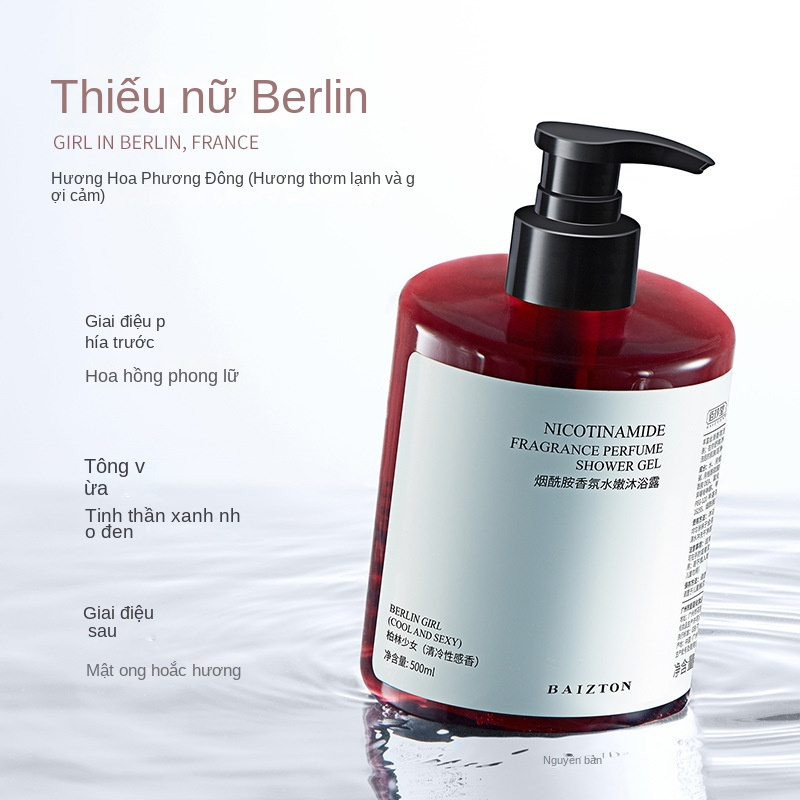 Sữa tắm Niacinamide dưỡng ẩm tẩy da chết Hương Thơm Lâu Phai Dưỡng Ẩm Làm Trắng Da 500ml