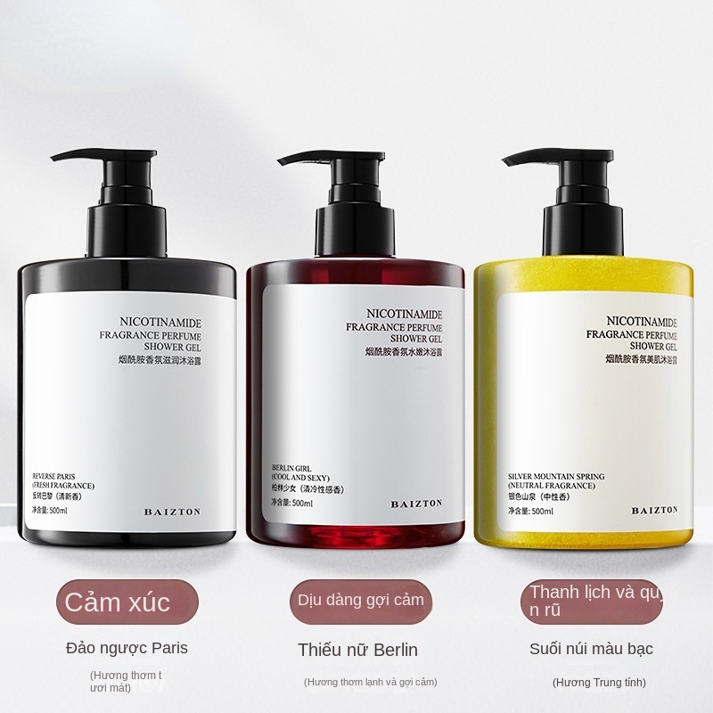 Sữa tắm Niacinamide dưỡng ẩm tẩy da chết Hương Thơm Lâu Phai Dưỡng Ẩm Làm Trắng Da 500ml