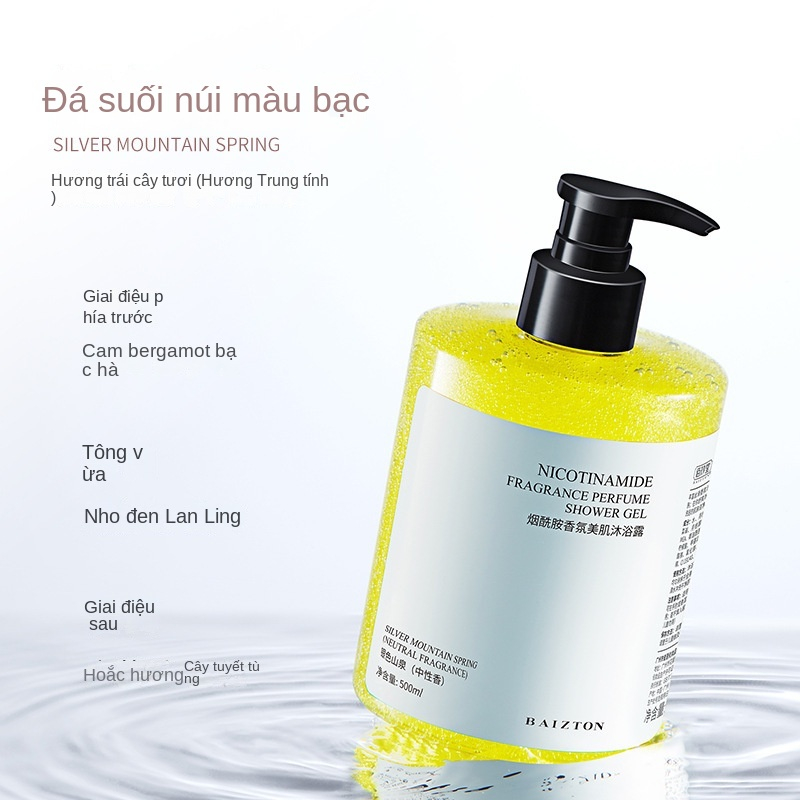 Sữa tắm Niacinamide dưỡng ẩm tẩy da chết Hương Thơm Lâu Phai Dưỡng Ẩm Làm Trắng Da 500ml