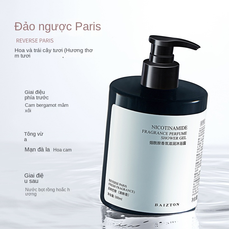 Sữa tắm Niacinamide dưỡng ẩm tẩy da chết Hương Thơm Lâu Phai Dưỡng Ẩm Làm Trắng Da 500ml