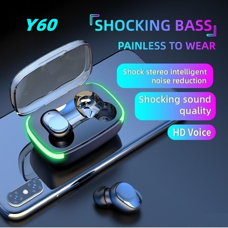 Đúng Không Dây Bluetooth Tai Nghe Y Series In-Ear IPX4 Không Thấm Nước Hỗ Trợ Sạc Không Dây Với Hơi Thở Ánh SÁNG 3C0098