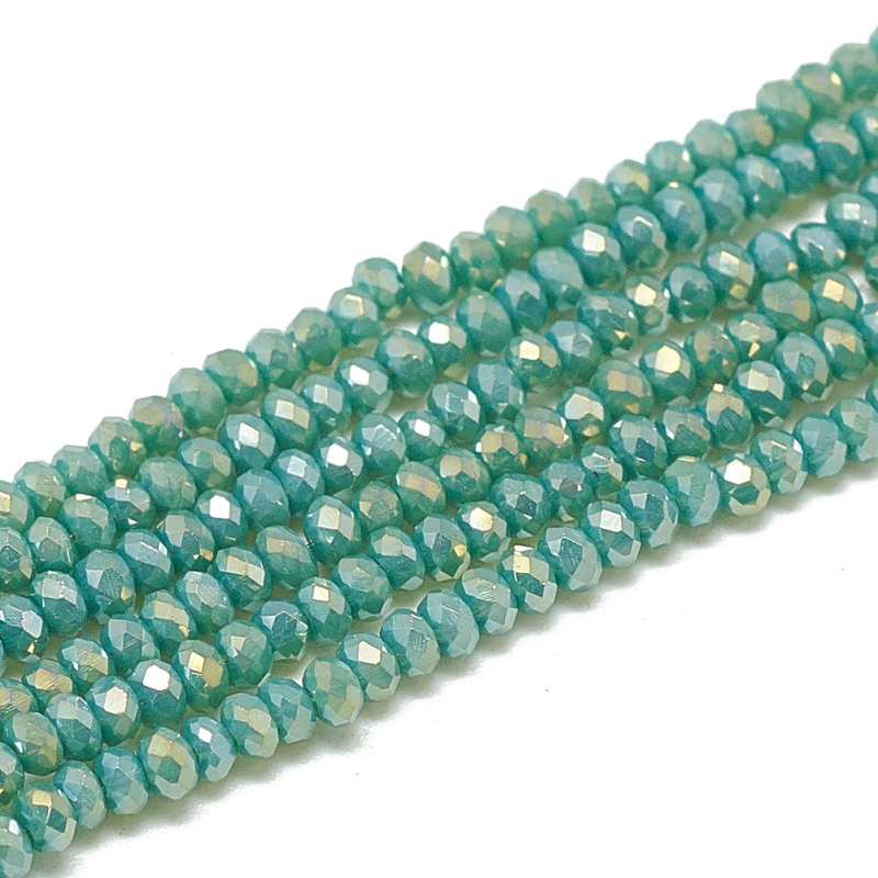 1 Cuộn Dây Hạt Thủy Tinh Nhiều Màu Sắc 2.5x1.5mm: 0.8mm Khoảng 200 Cái / Sợi Nhỏ 12.2 inch